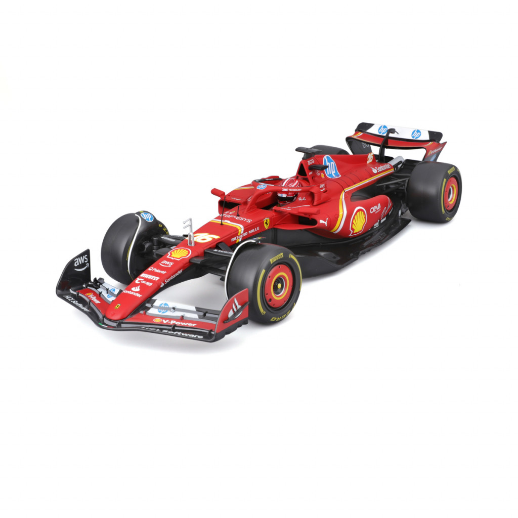 Bburago Bburago – FORMULA RACING, Ferrari SF-24 (2024) v dekoratívnom boxe, #16 Charles Leclerc, 1:18