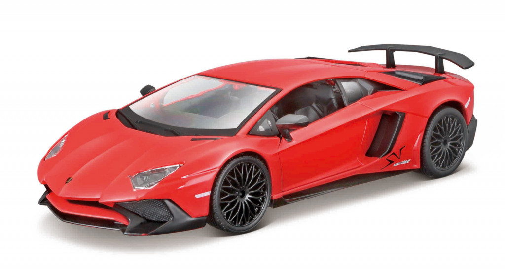 Bburago Bburago - Autá HOBBY, Lamborghini Aventador SV Coupé, červená, 1:24