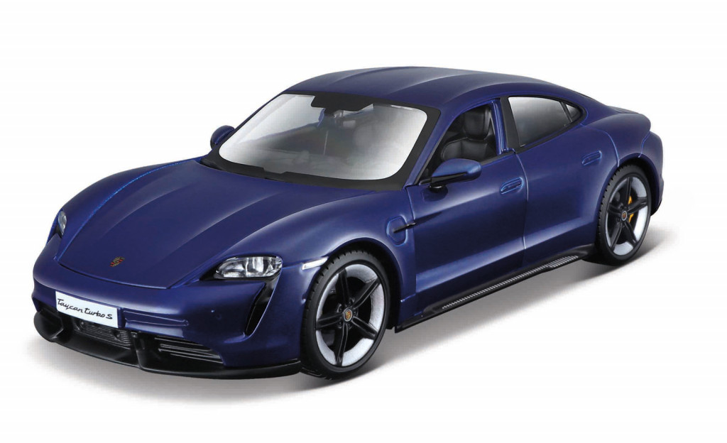 Bburago Bburago - Autá HOBBY, Porsche Taycan Turbo S, metal modrá, 1:24