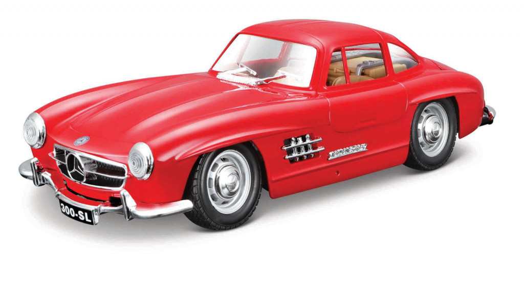 Bburago Bburago - Autá HOBBY, Mercedes-Benz 300 SL (1954), červená, 1:24