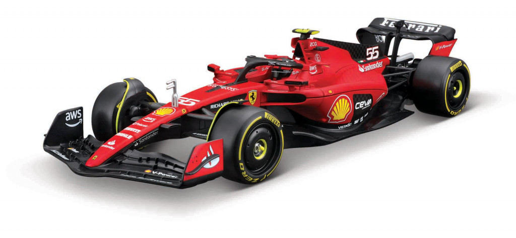 Bburago Bburago - RACING, FERRARI, Scuderia SF-23 (2023) dekoratívnej krabičke, #55 Carlos Sainz, 1:24