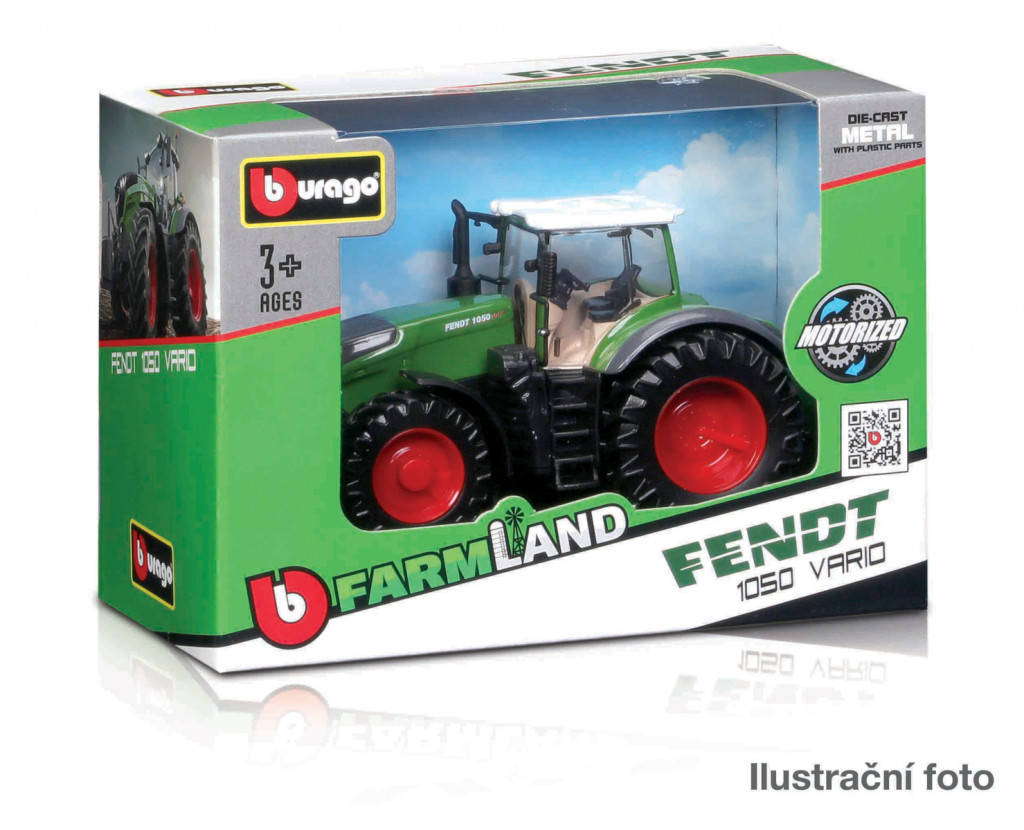 Bburago Bburago - FarmLand, Traktor so zotrvačníkom, 10cm, assort