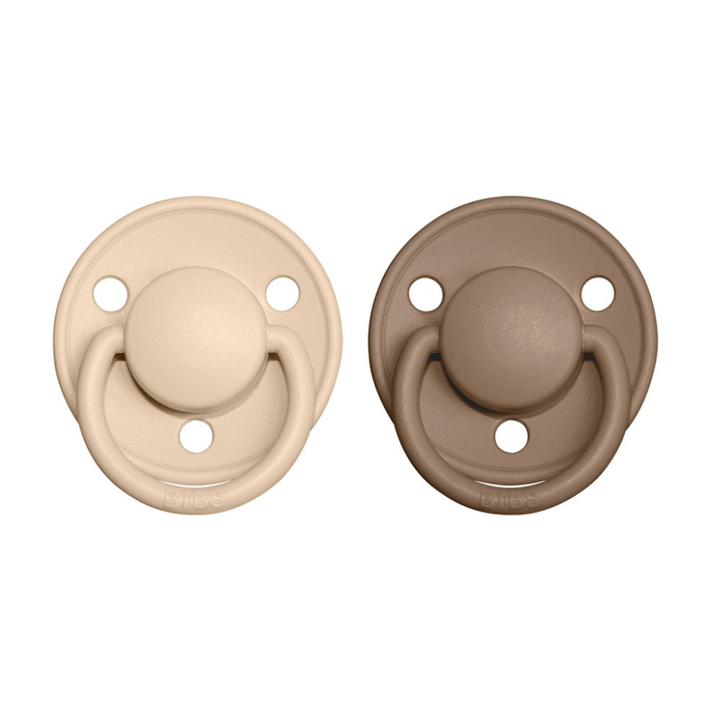 BIBS De Lux dudlíky z přírodního kaučuku 2ks - velikost 1 (Vanilla / Dark Oak)