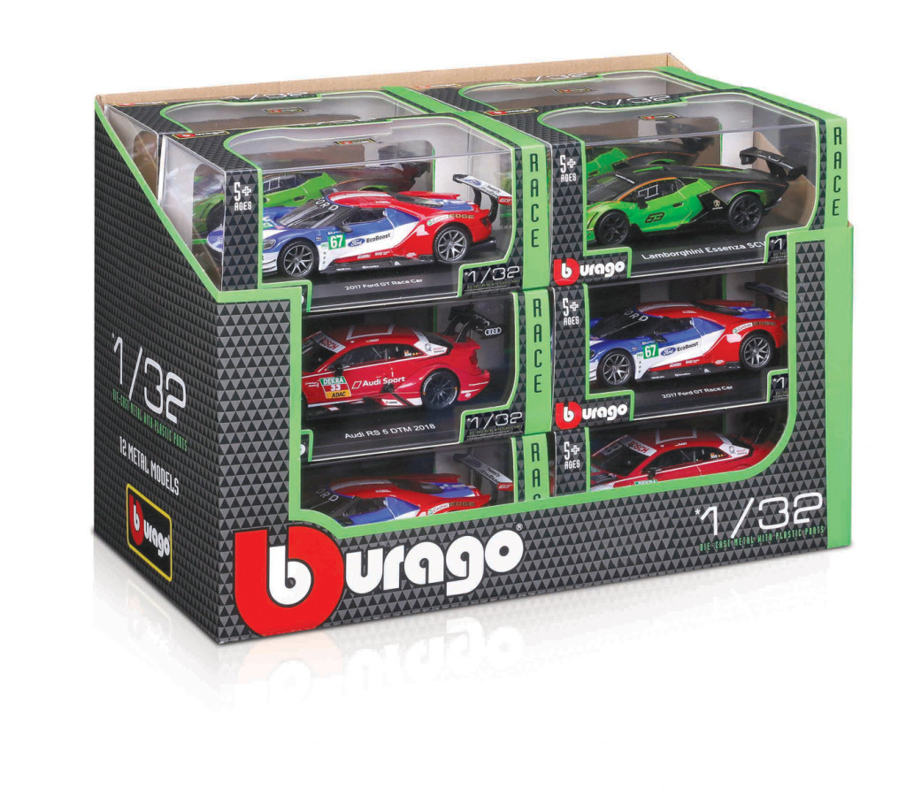 Bburago Bburago - Autá RACE, displej 12ks, 1:32, assort