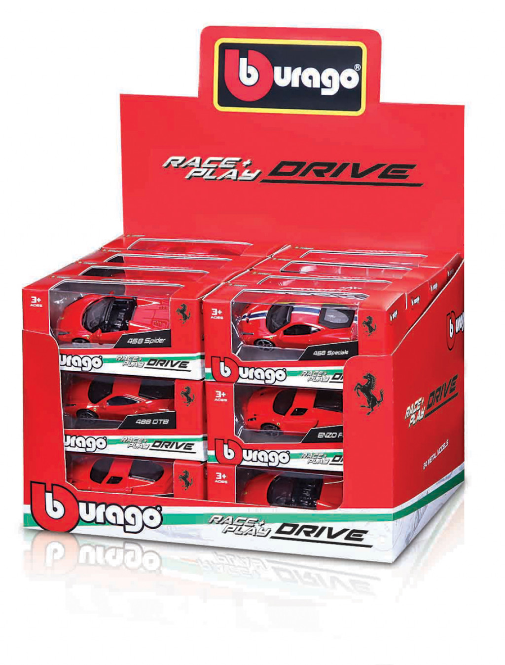Bburago Bburago - Autá Race+Play DRIVE, Ferrari, 1:64, assort