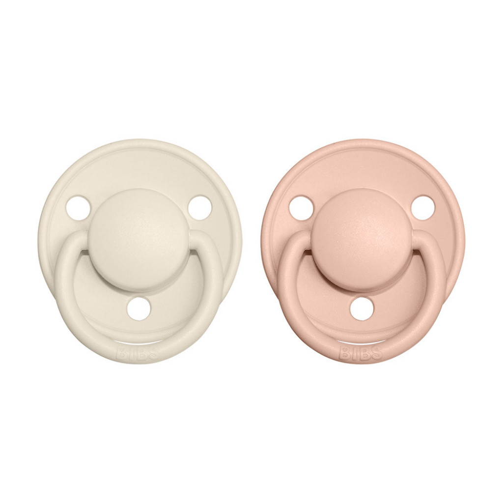 BIBS De Lux dudlíky z přírodního kaučuku 2ks - velikost 1 (Ivory / Blush)
