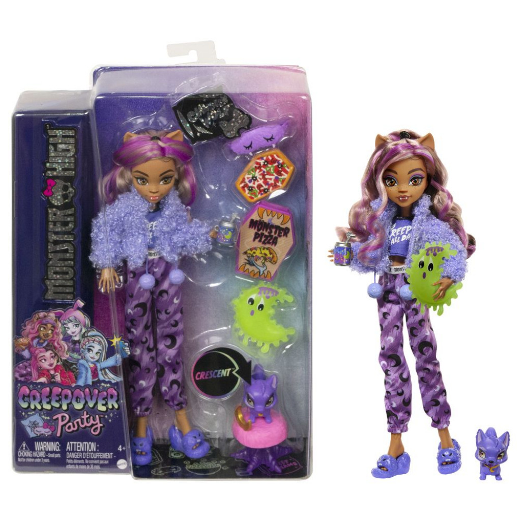 Mattel Monster High CREEPOVER party bábika - CLAWDEEN