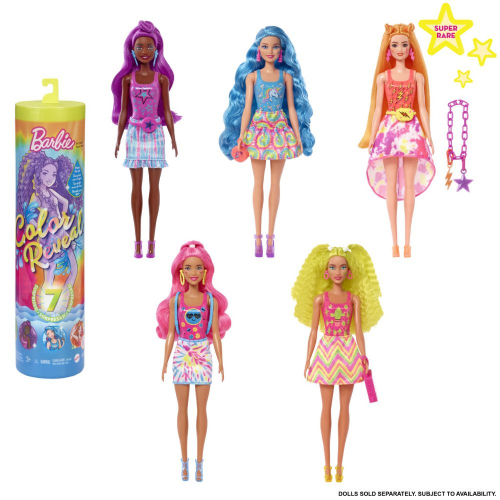 Mattel BRB COLOR REVEAL BARBIE NEONOVÁ BATIKA ASST