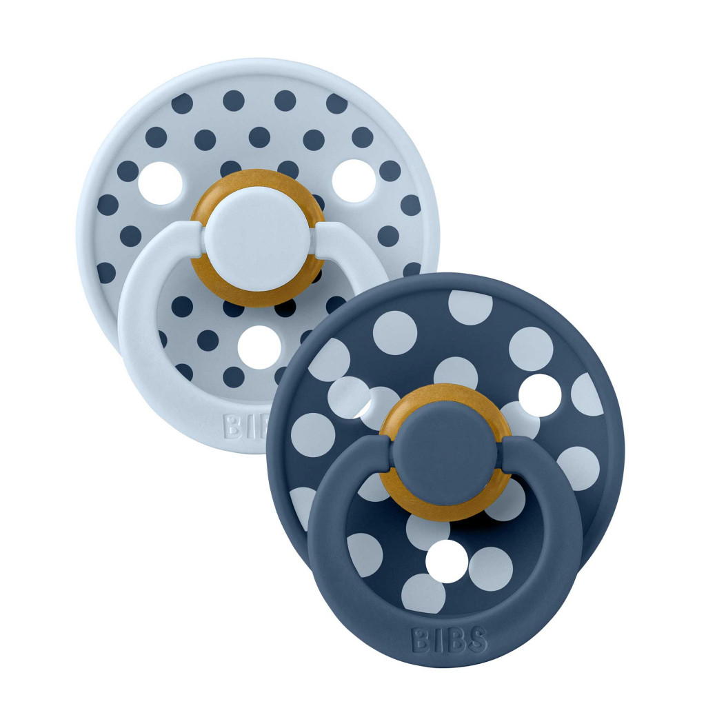 Všetky značky||BIBS STUDIO BIBS STUDIO Colour Polka cumlíky z prírodného kaučuku 2ks - veľkosť 2 (Baby Blue / Steel Blue)