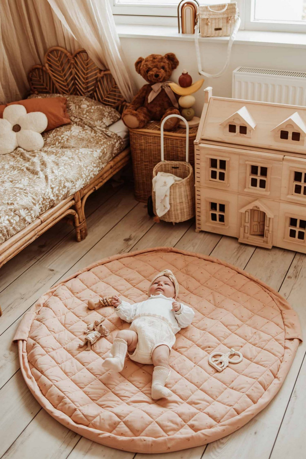 Play&Go Noomad soft Hrací deka a Vak na hračky Organic Fleuri