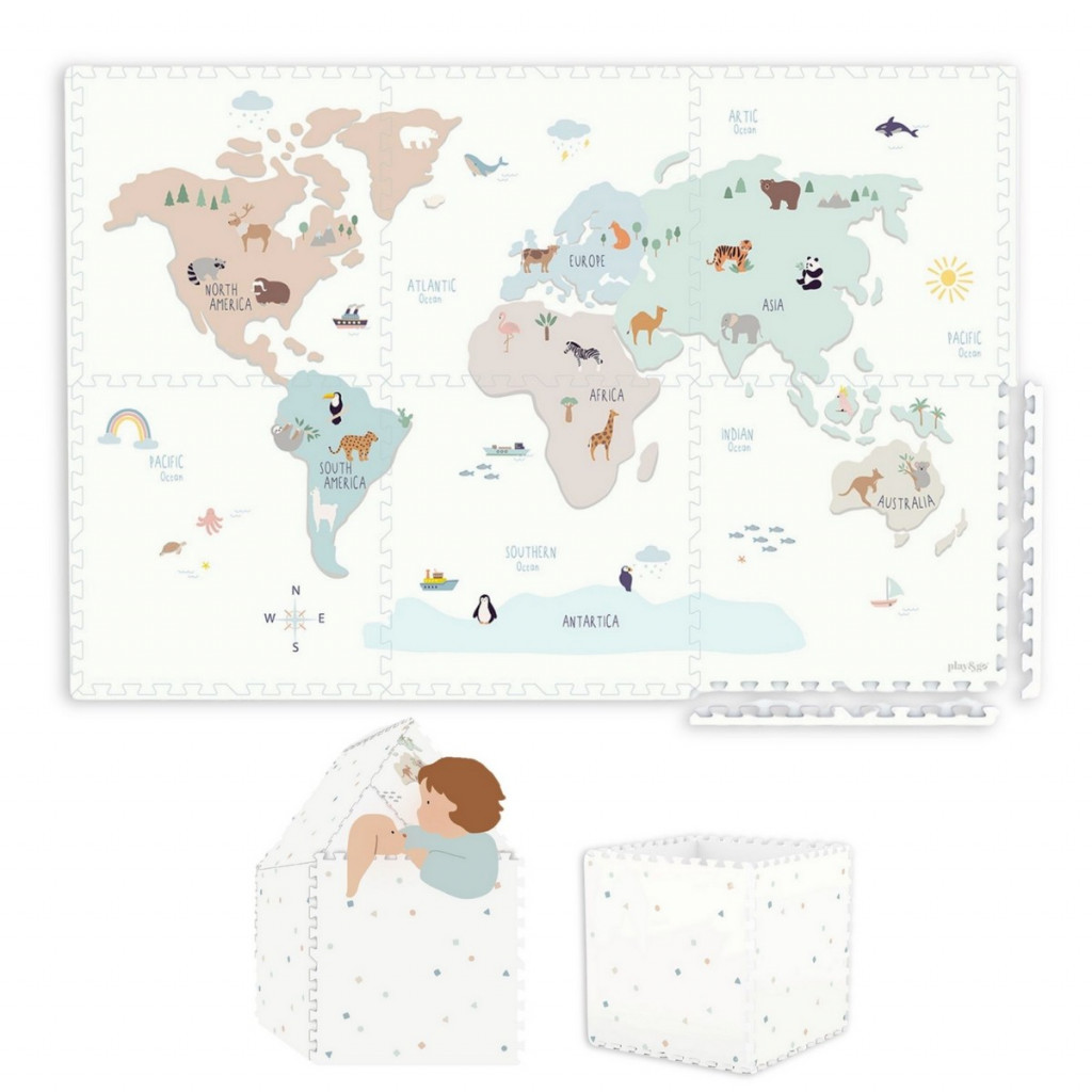 Play&Go Tiloo EEVAA Podložka na hraní a domeček Worldmap