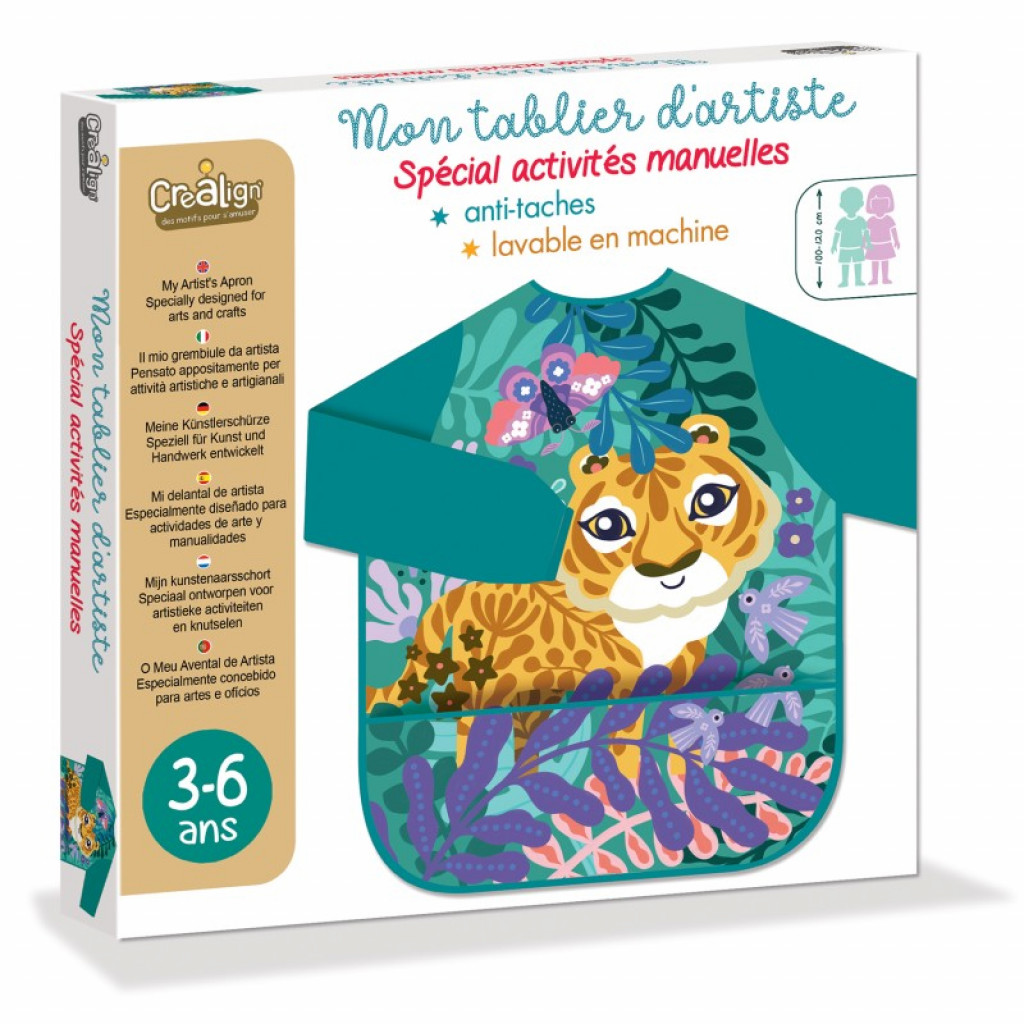 Créa Lign Ochranná nepromokavá zástěra na malování Tiger
