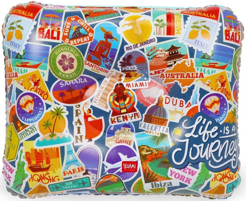 Legami Nafukovací vankúš Legami Inflatable Pillow - Travel - Stickers