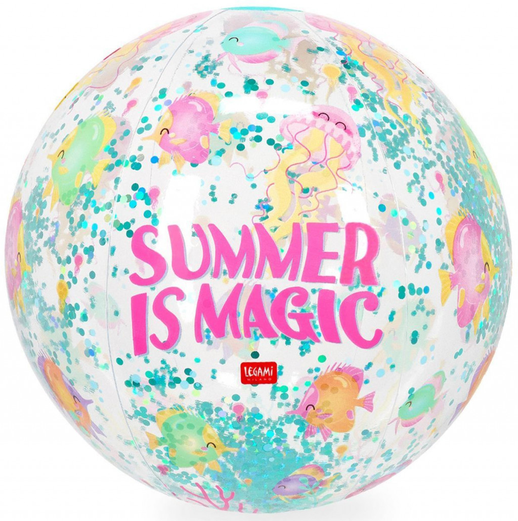 Legami Nafukovacia lopta Legami Glitter Beach Ball - Inflatable Beach Ball - Summer Is Magic