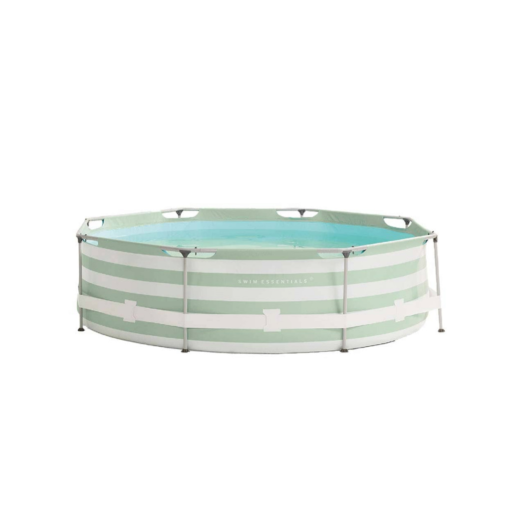Swim Essentials Kulatý bazén s konstrukcí Essence Luxe Old Green Stripe 305×76