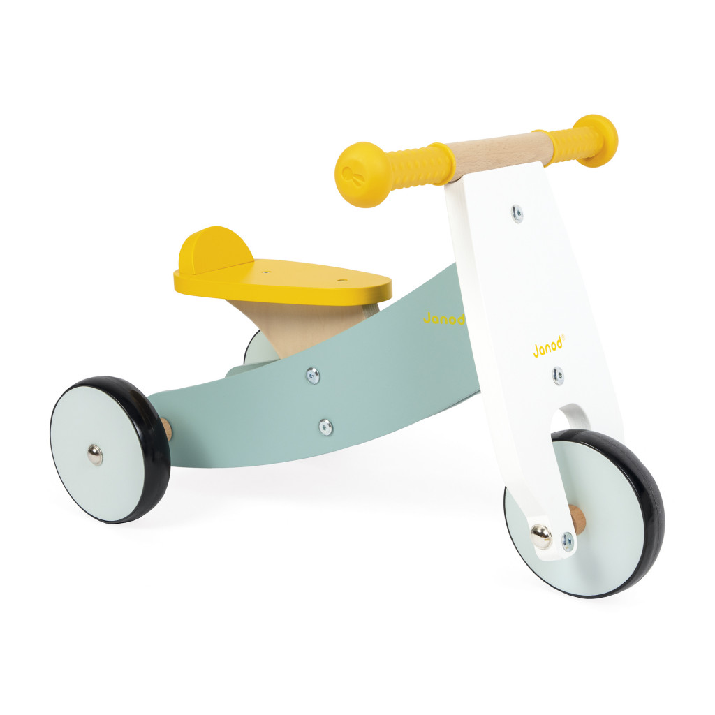 Janod Happy Garden Stabilné drevené odrážadlo s 3 kolieskami