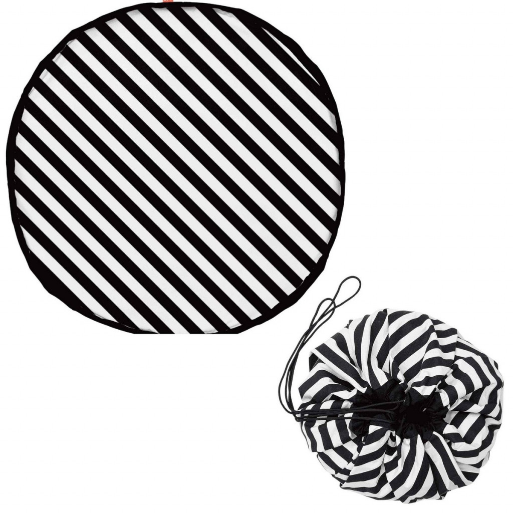 Play&Go Noomad original Hrací deka a Vak na hračky Stripes Black
