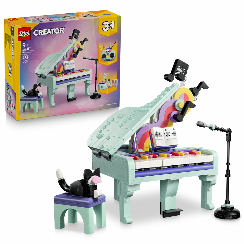 Lego® Hudobná dekorácia: Klavír s mačkou