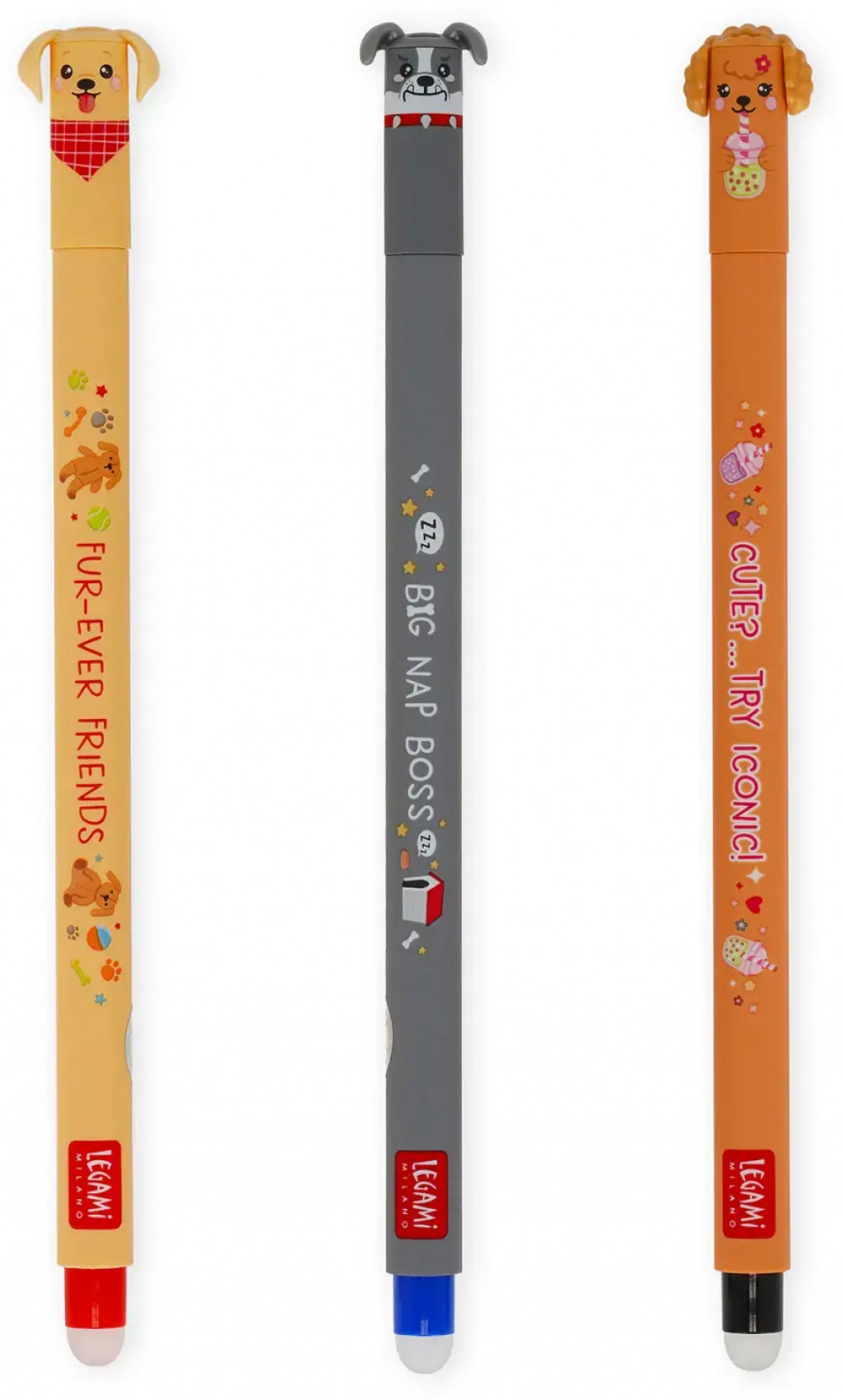 Legami Sada gumovacích pier Legami Set Of 3 Erasable Gel Pens - Secret Bts 2026 4 - 0,7 Mm - Red/Black/Pink Ink