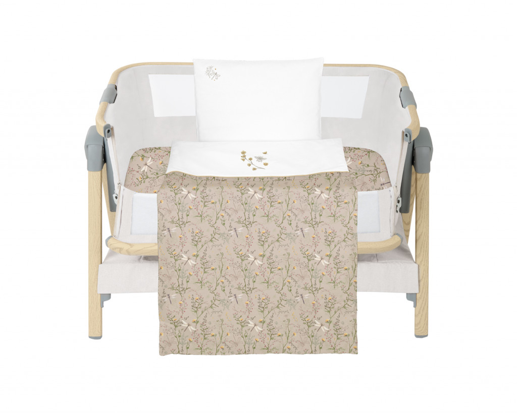 KikkaBoo Ložní sada s povlečením 3ks do postýlky 50x85 cm Secret Garden Beige