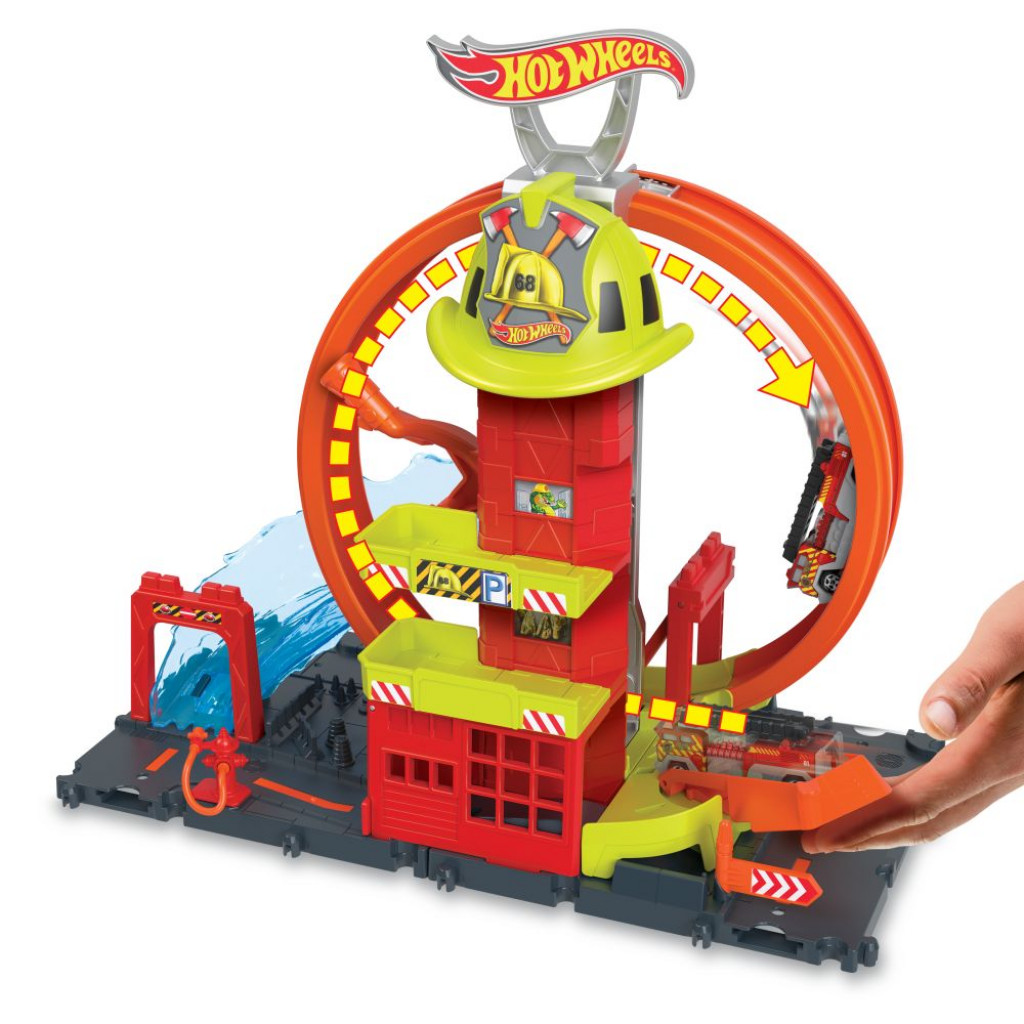 Mattel Hot Wheels city super hasičská stanice so slučkou