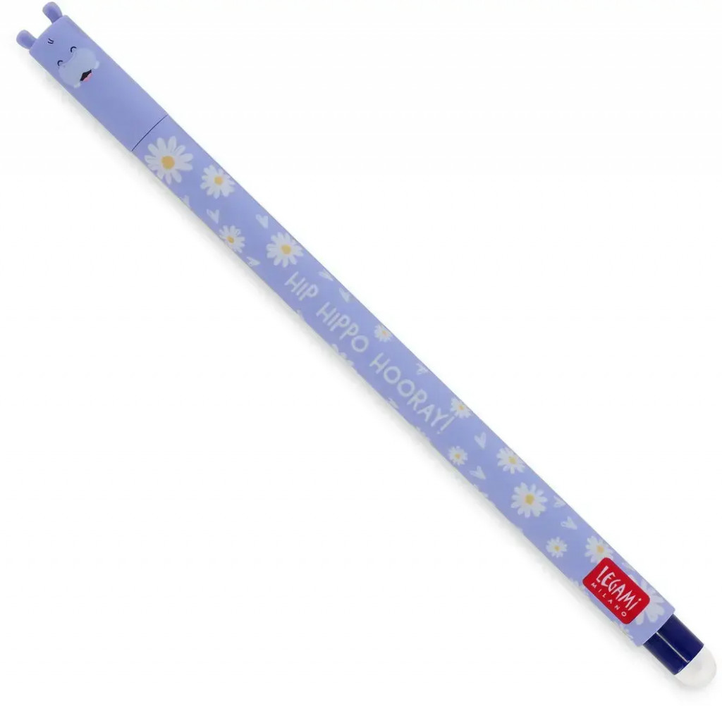 Legami Gumovacie pero Legami Erasable Gel Pen - Hippo - 0,7 Mm - Blue Ink