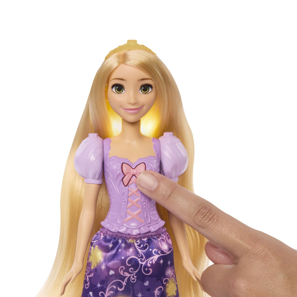 Mattel Disney Princess BÁBIKA RAPUNZEL SO ŽIARIACIMI VLASMI