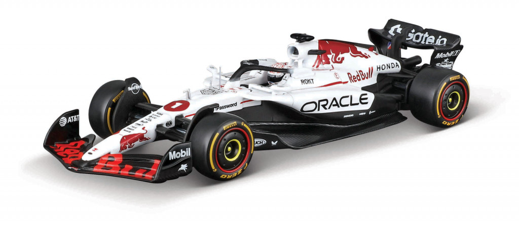 Bburago Bburago – RACE Formula F1 Oracle Red Bull Racing RB21 (2025) s helmou, #1 Max Verstappen, 1:18