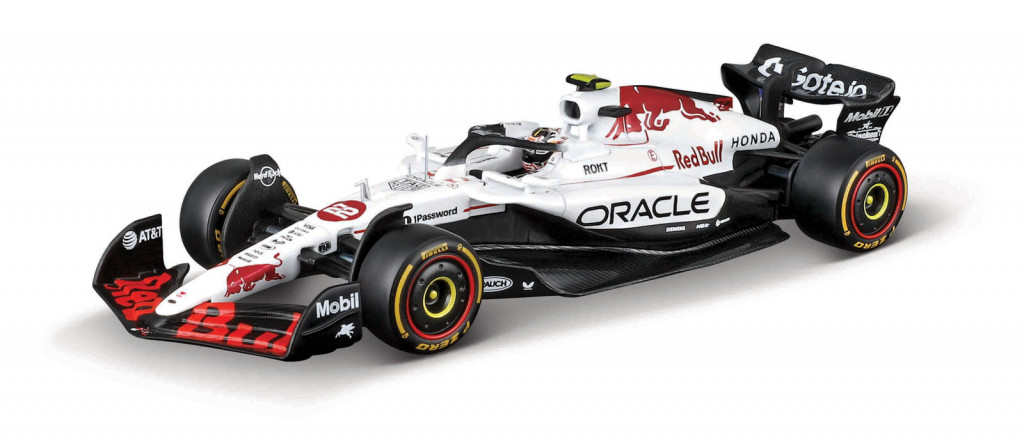 Bburago Bburago – RACE Formula F1 Oracle Red Bull Racing RB21 (2025) s helmou, #22 Yuki Tsunoda, 1:18