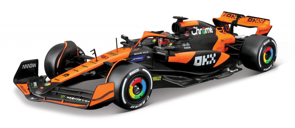 Bburago Bburago - RACE Formula F1, McLaren F1 Team MCL38 (2024) #81 (Oscar Piastri) - Hard case, 1:24