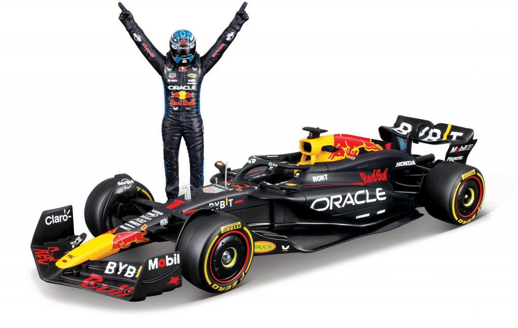 Bburago Bburago - RACE Formula F1 s figurkou jezdce, Oracle Red Bull Racing RB20 (2024) #1 Verstappen, 1:24