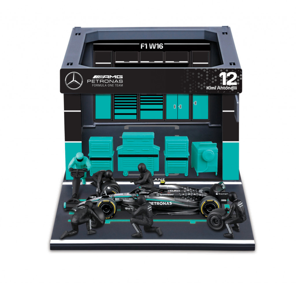 Bburago Bburago - Formula Racing F1 Pit Pass set - Mercedes-AMG Petronas W16 (2025) #12 Kimi Antonelli, 1:43