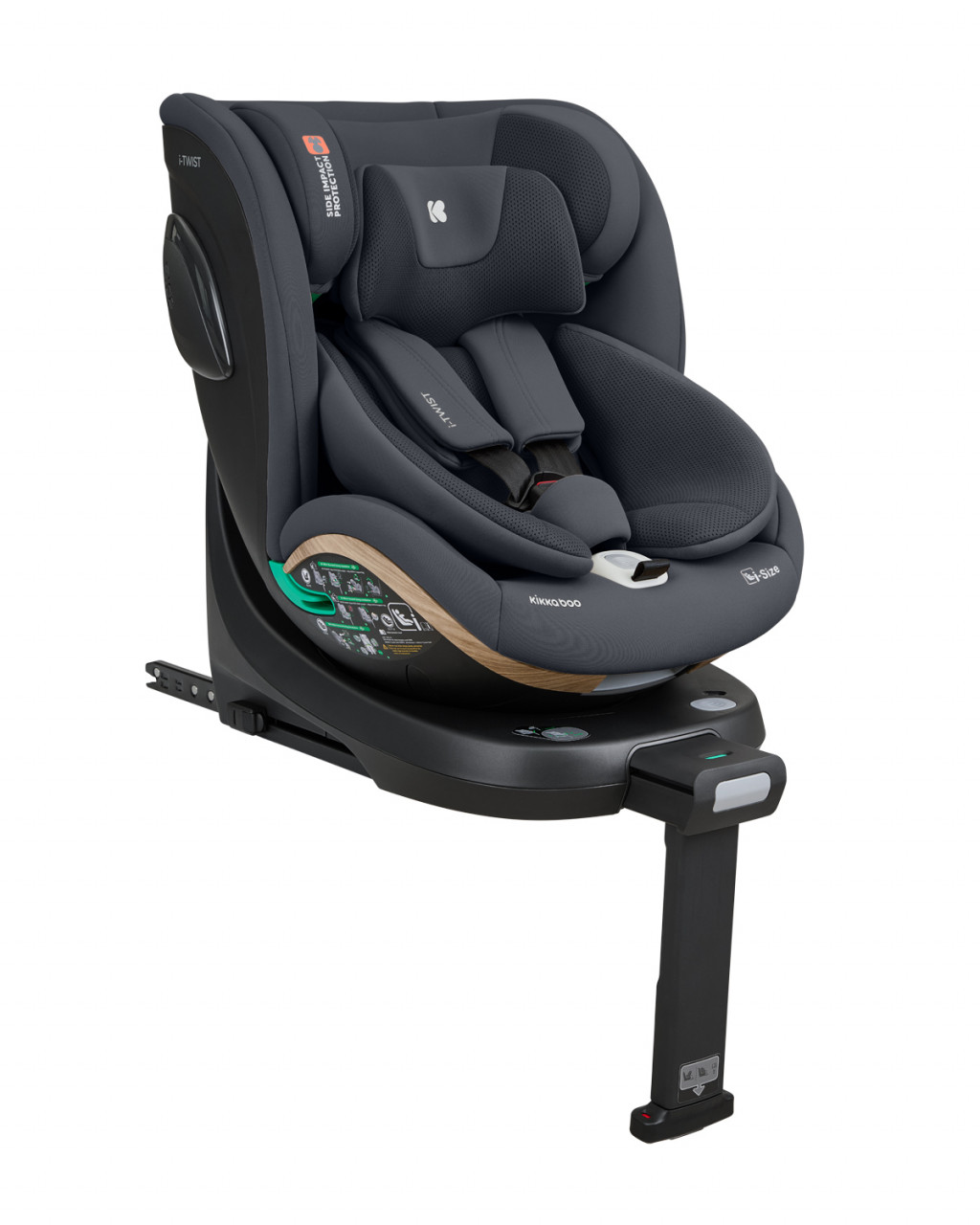 KikkaBoo Autosedačka 40-150 cm i-Twist i-SIZE Grey