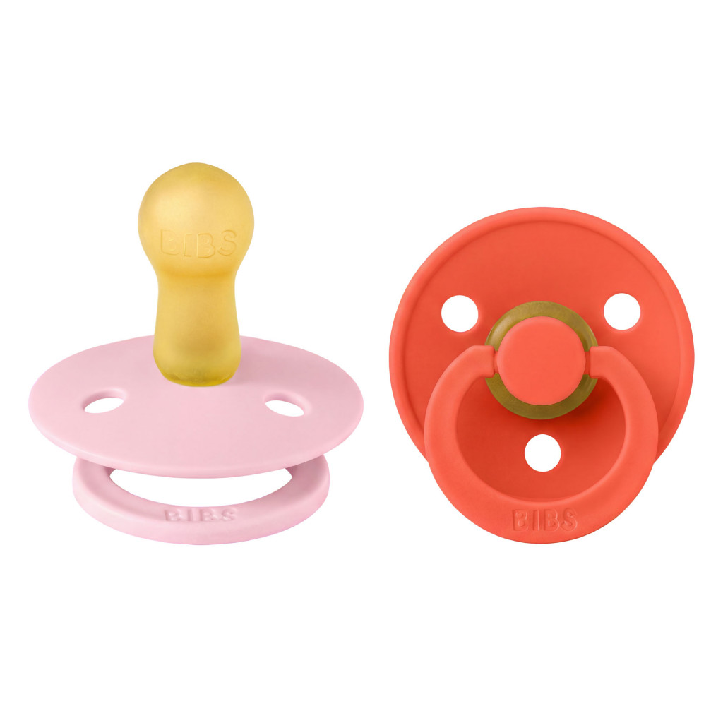 Všetky značky||BIBS Colour okrúhle BIBS Colour cumlíky z prírodného kaučuku 2ks - veľkosť 2 (Baby Pink / Tango)