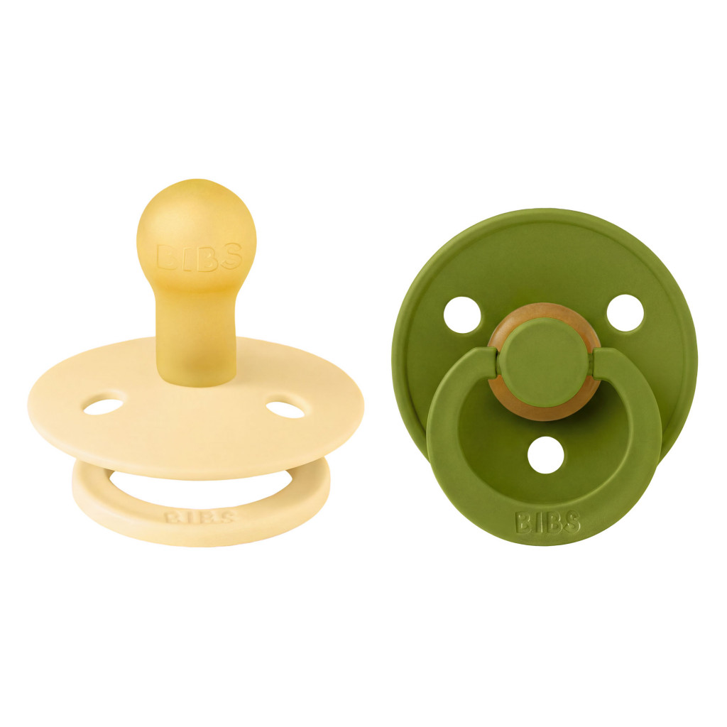 Všetky značky||BIBS Colour okrúhle BIBS Colour cumlíky z prírodného kaučuku 2ks - veľkosť 1 (Pale Butter / Wasabi)