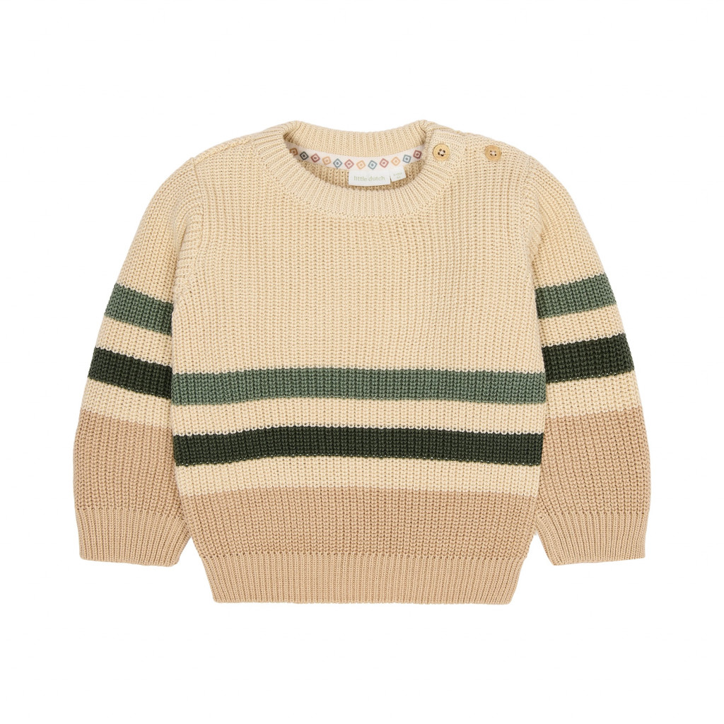 Little Dutch Svetřík pletený Warm Taupe vel. 86
