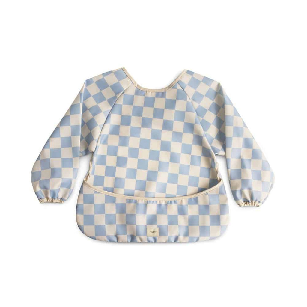 Mushie Podbradník s dlhým rukávom mushie – blue check