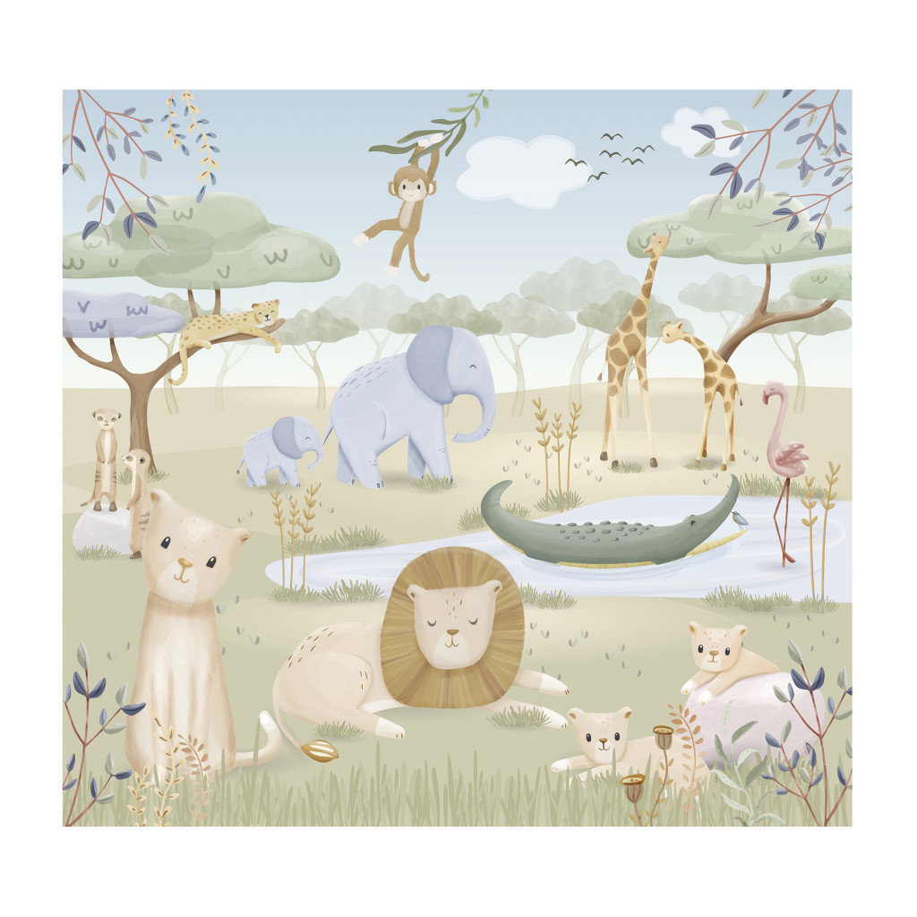 Little Dutch Tapeta na stenu Safari Friends