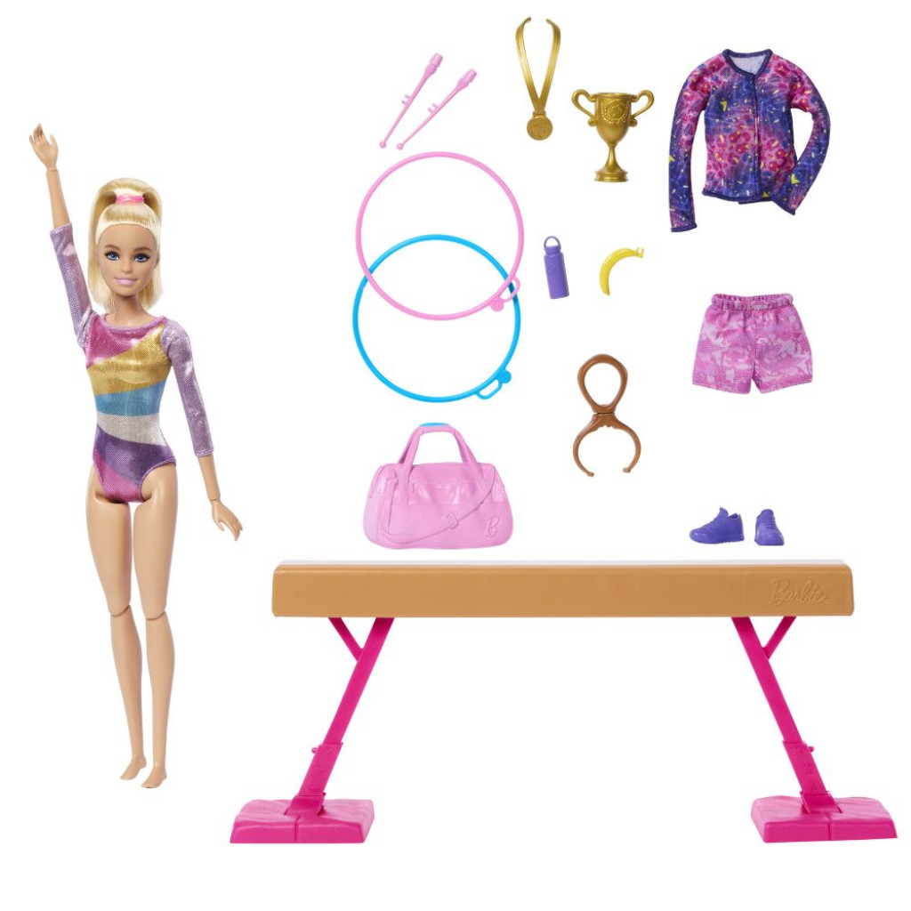 Mattel Barbie gymnastka na kladine 