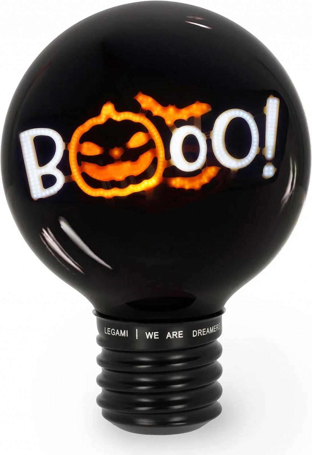Legami Dekoračné svetlo Legami Bulb Fiction Light-Bulb Shaped Table Lamp - Pumpkin Booo!