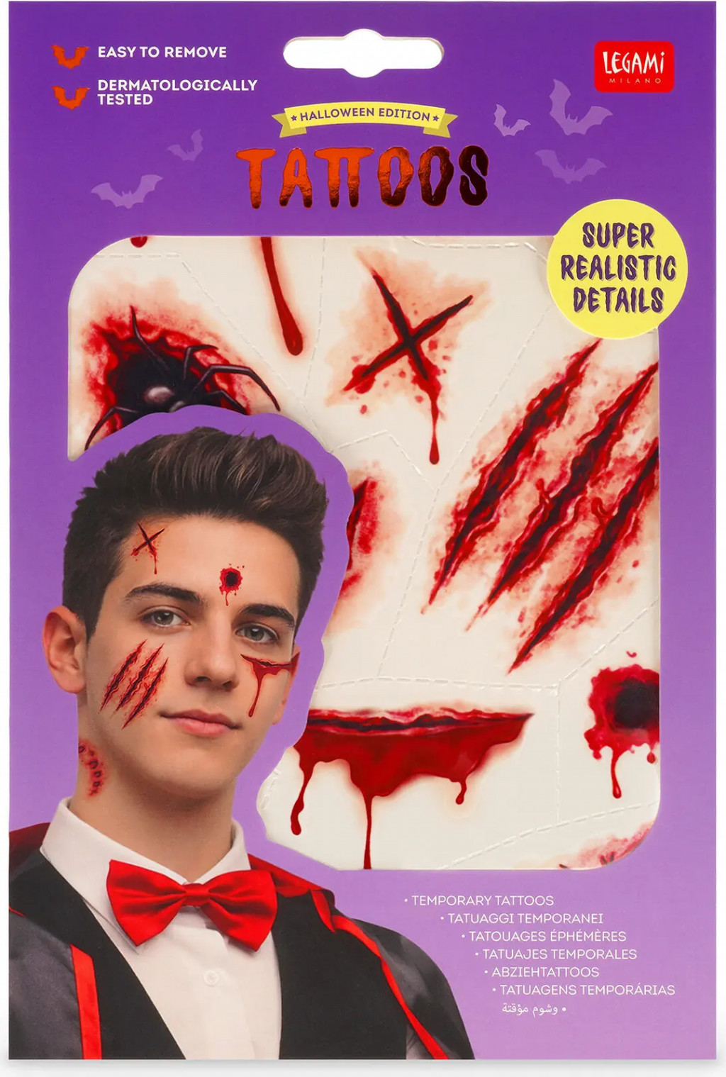 Legami Dočasné tetovanie na tvár a telo Legami Creepy Tattoos Scar Face Tattoo - Scar