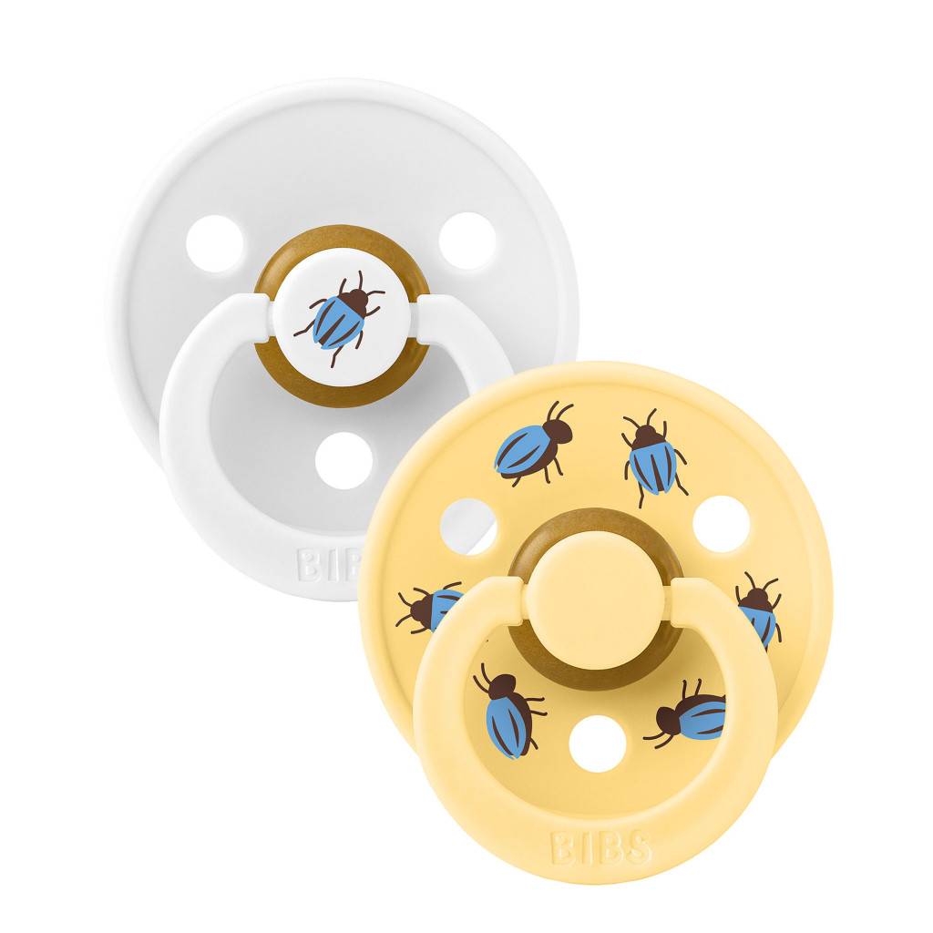 Všetky značky||BIBS STUDIO BIBS STUDIO Colour Beetle cumlíky z prírodného kaučuku 2ks - veľkosť 2 (White / Pale Butter)