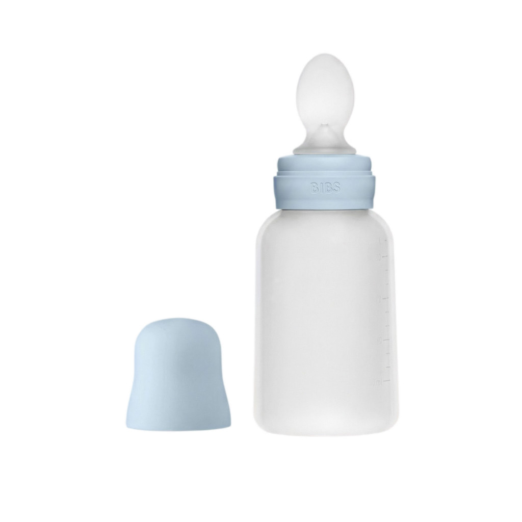 Všetky značky||BIBS BIBS Squeeze silikónová kapsička s lyžičkou (Baby Blue)