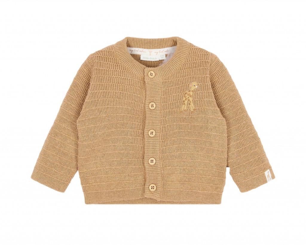 Little Dutch Kardigan pletený Safari Friends Soft Tan veľ. 68