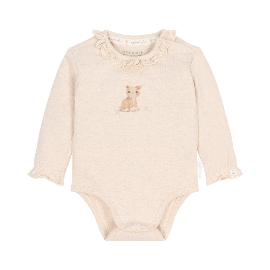 Little Dutch Body dlouhý rukáv Safari Friends Vanilla vel. 74