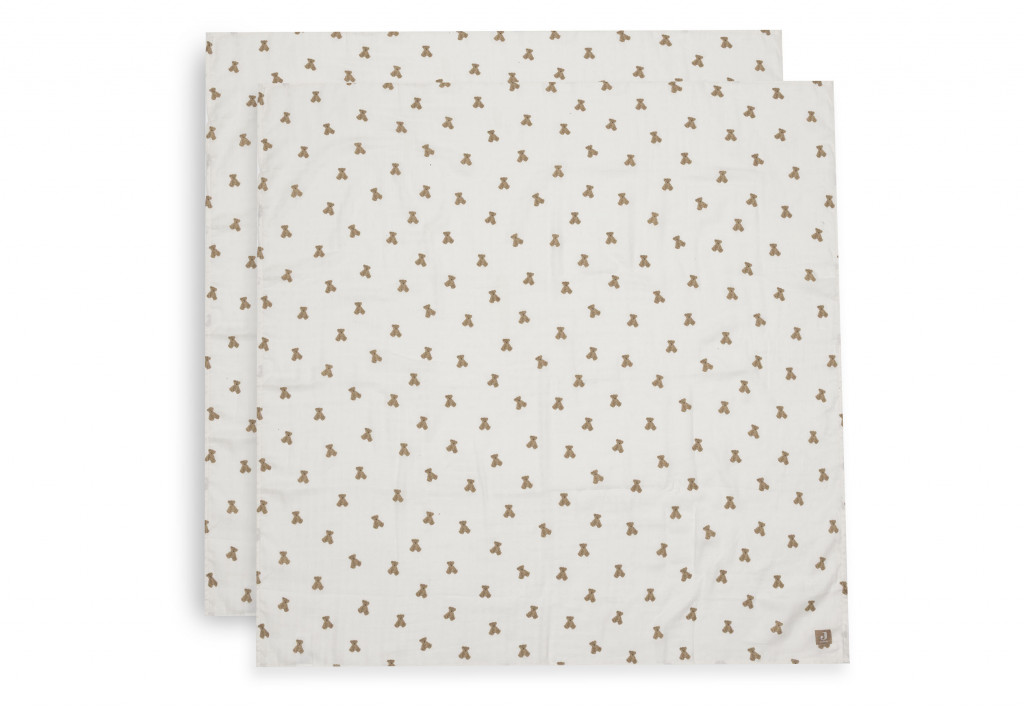 Jollein Plienky zavinovacie 2ks 115x115cm Mini Teddy Bear