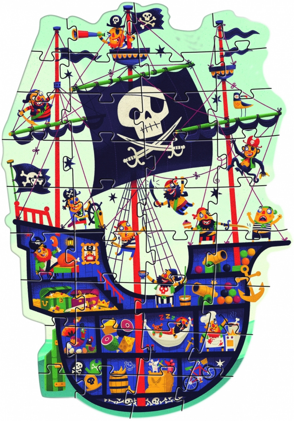 DJECO Obrovské puzzle: Pirátsky koráb