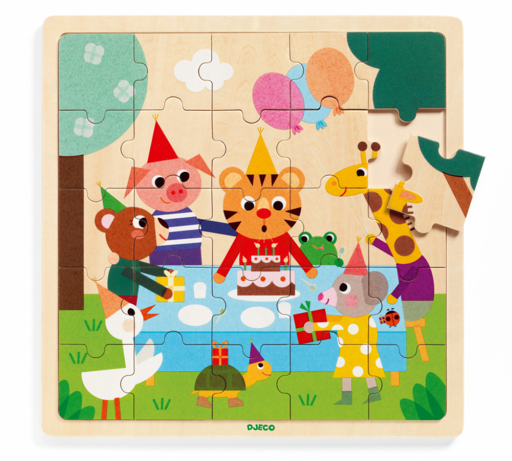 DJECO Happy (Oslava): Drevené puzzle