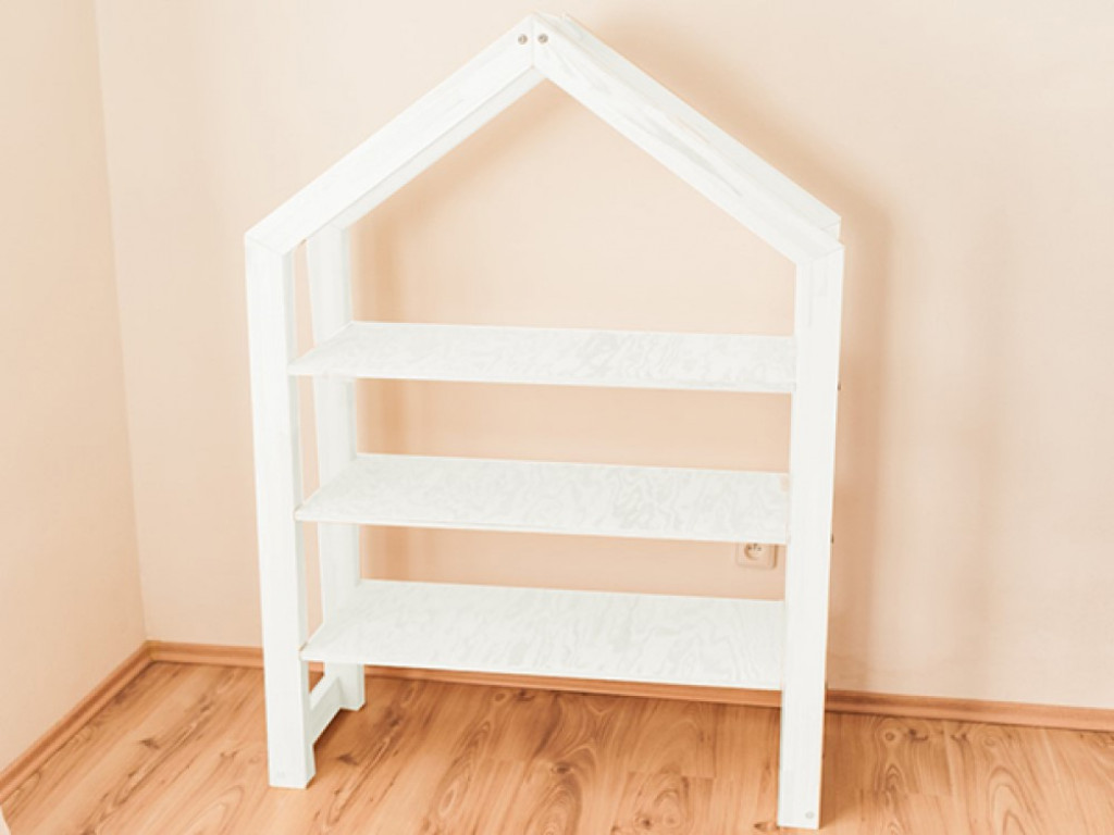 Elis design Knižnica domček Premium biela Rozmery: 77 x 35 x 127 cm