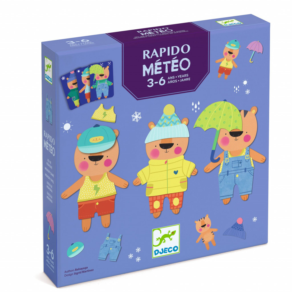 DJECO Rapido Meteo: stolová hra, edukačná, na sluchovú pamäť (Cool School Skvelá škola)